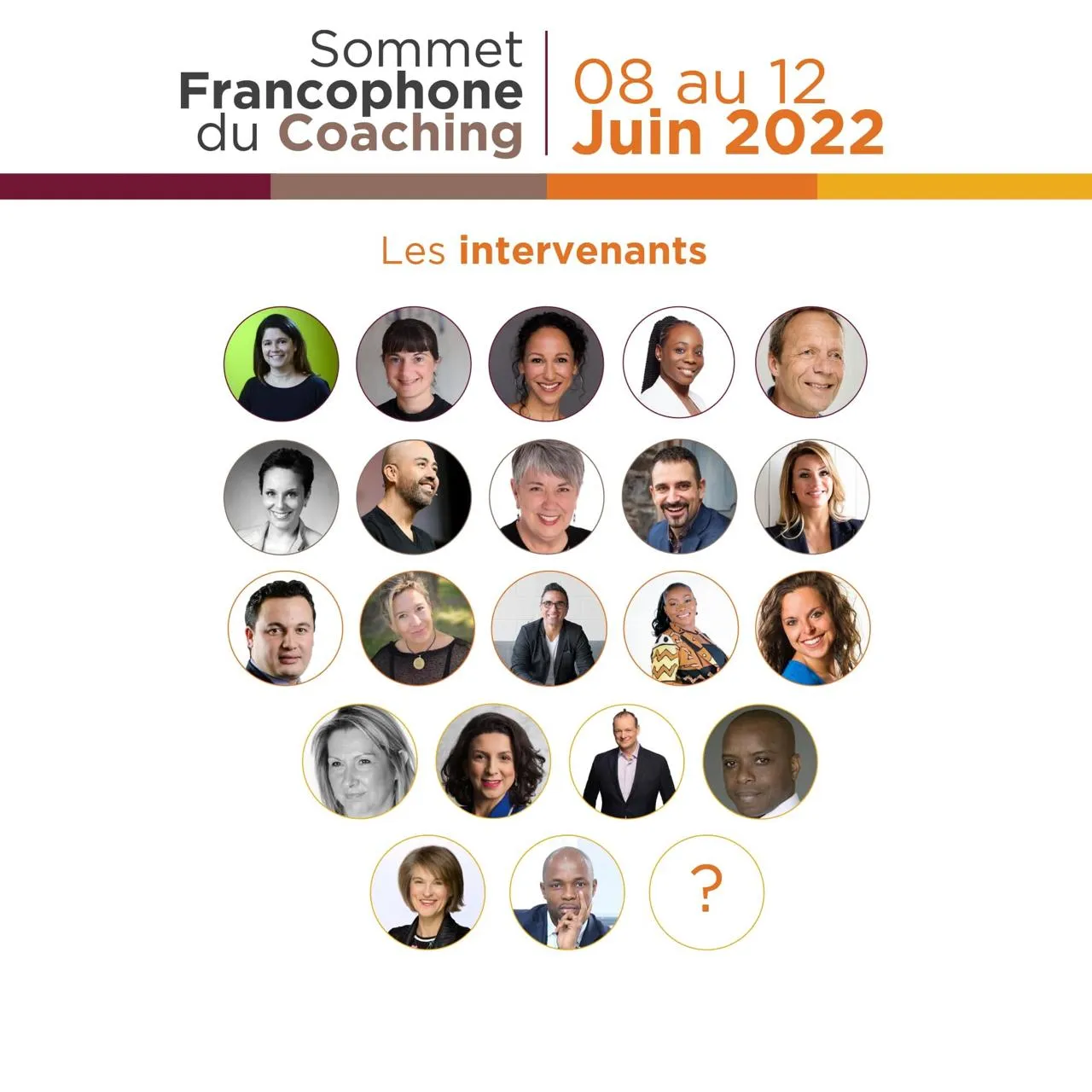 Les intervenants du Sommet Francophone du Coaching 2022