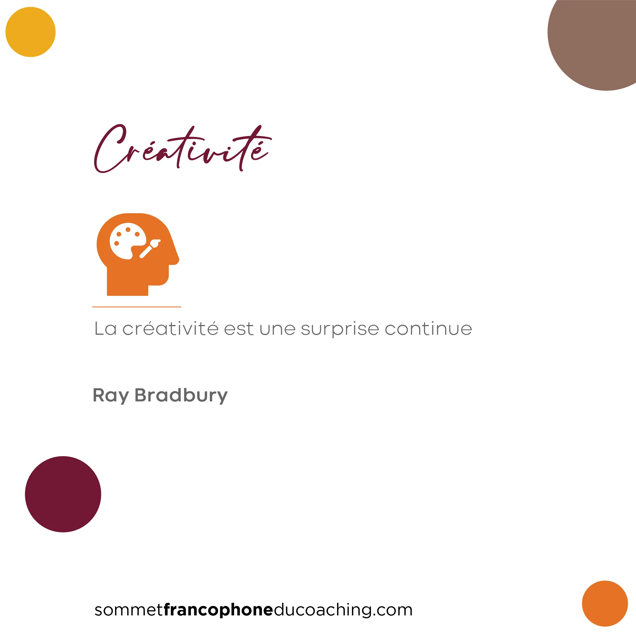 Créativité — valeur du Sommet Francophone du Coaching